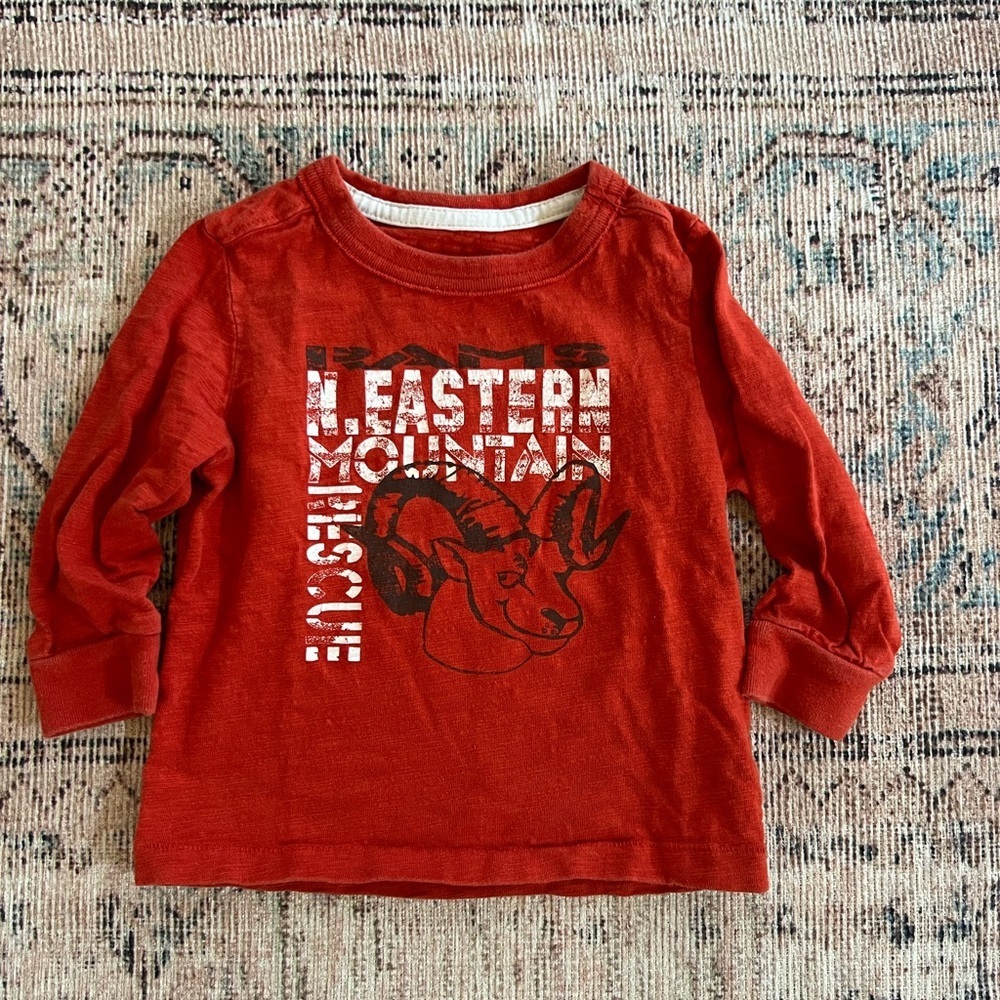 Cherokee Kids Crimson Long Sleeve Tee with Ram Design